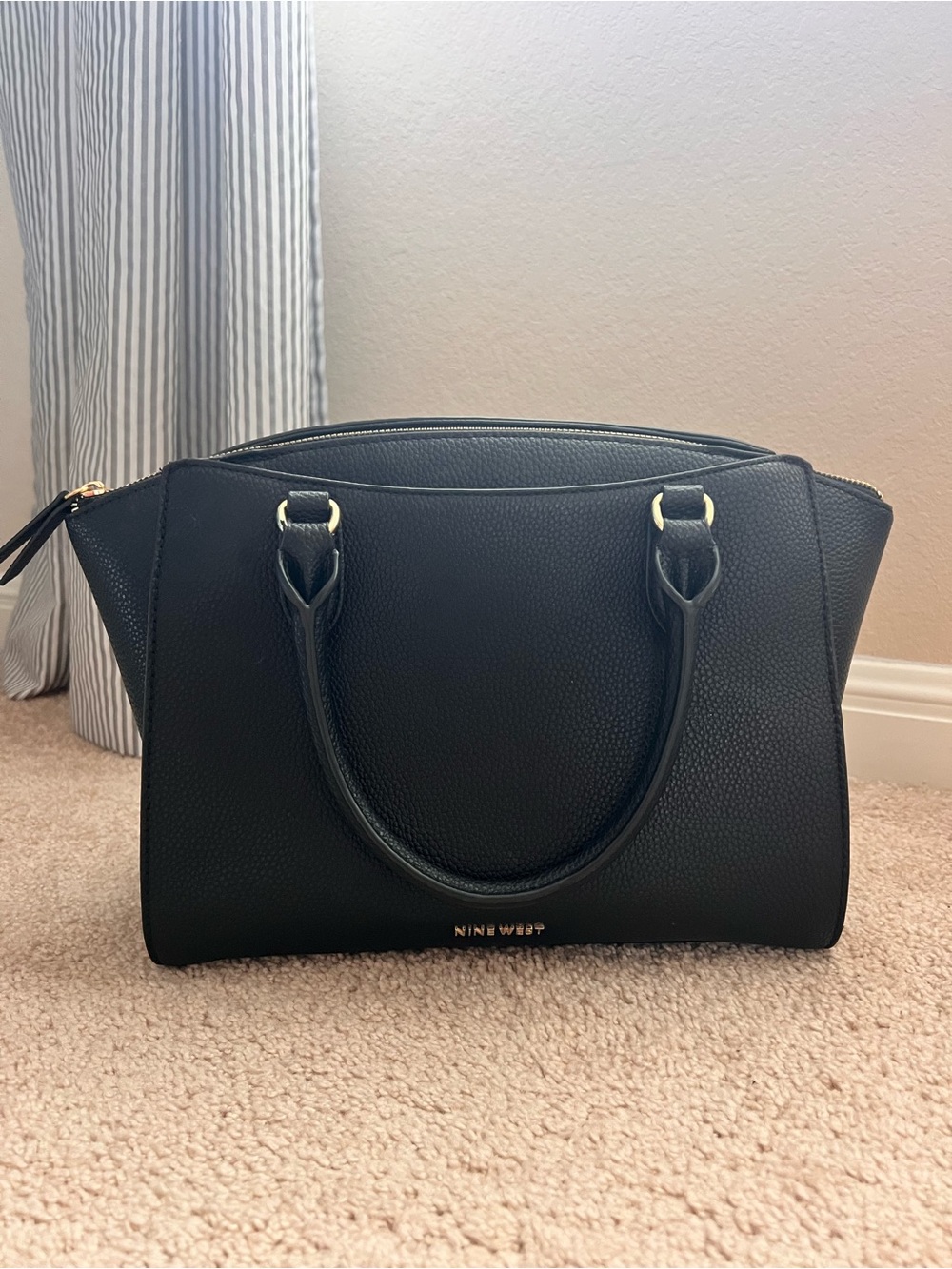 Nine West Black Pebbled Handbag